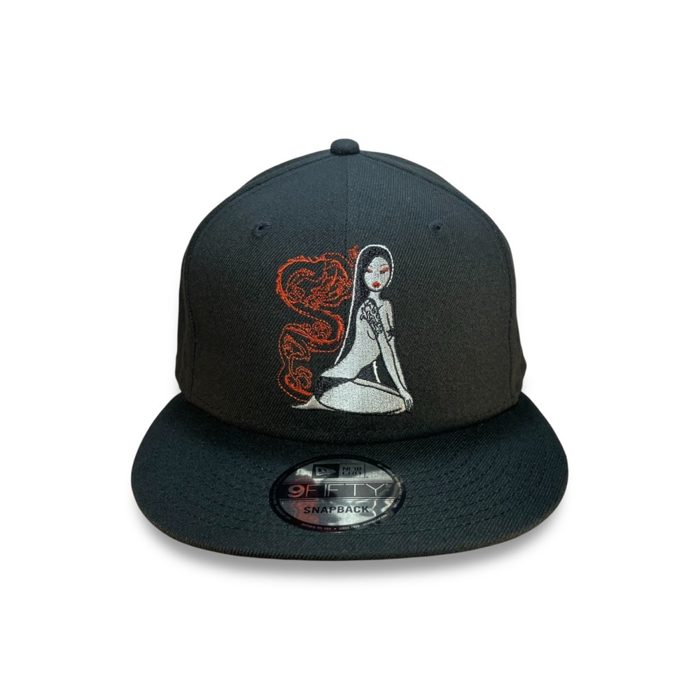 New Era 9FIFTY Tokidoki Snapback Cap Hat Red Dragon Outline Sexy Star Girl NWOT